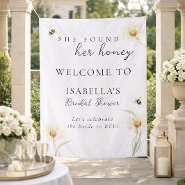 Tapete De Parede Honey Bee Classy Bridal Shower Fabric Welcome Sign
