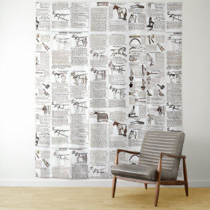 Tapete De Parede Horse Antique Advertising Newpaper Art