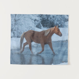 Tapete De Parede Horse Drive no inverno em Hideout Ranc