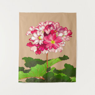 Tapete De Parede Hydrangea do japonês do vintage. Rosa e verde