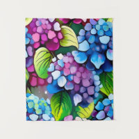 Hydrangea Flower Abstrato Art Floral Colorida