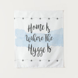Tapete De Parede Hygge Watercolor Cozy Home Pastel Azul Branco