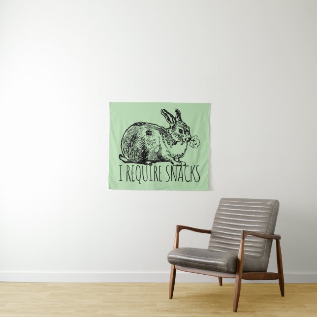 Tapete De Parede I Require Snacks Cute Bunny Rabbit (In Situ (Horizontal))