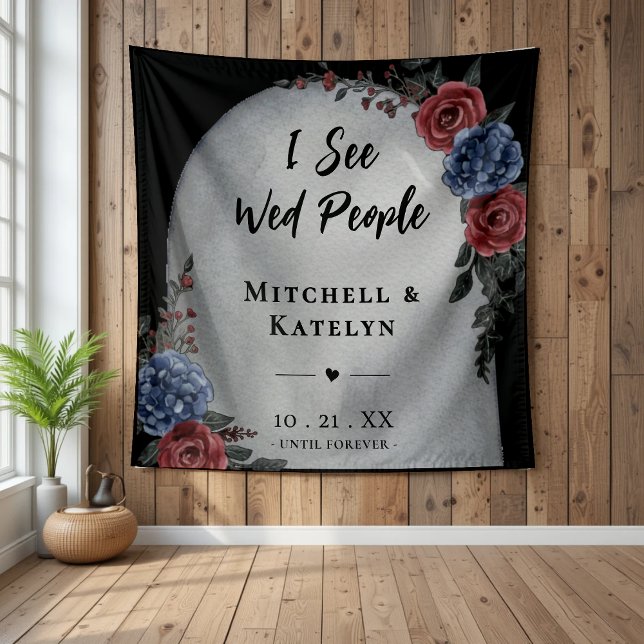 Tapete De Parede I See Wed People Headstone Floral Gothic Wedding (I See Wed People Headstone Floral Gothic Wedding Tapestry
)
