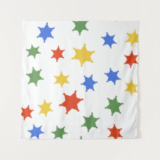 Tapete De Parede Ícone do Xerife do Hexagram Colorido isolado de te