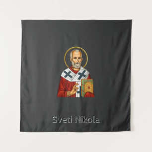 Tapete De Parede ícone ortodoxo sérvio de carta de São Nicolau