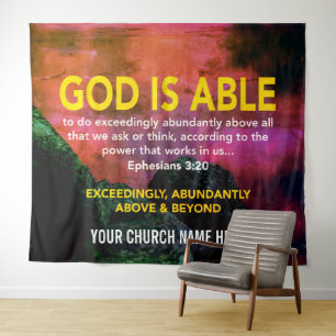 Tapete De Parede Igreja Cristã GOD IS ABLE Ephesianos 3:20