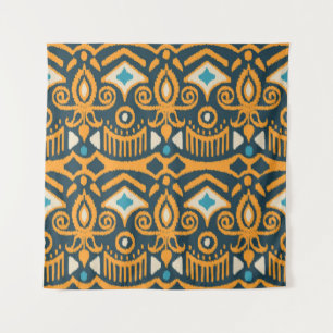 Tapete De Parede Ikat artesanal: padrão étnico de tecido