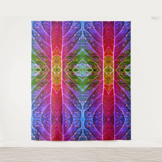 Tapete De Parede Ikat Vermelho e Verde (Frente)