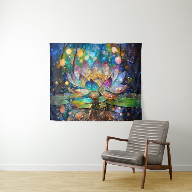 Tapete De Parede Illuminated Blooming Lotus Flower (In Situ (Horizontal))
