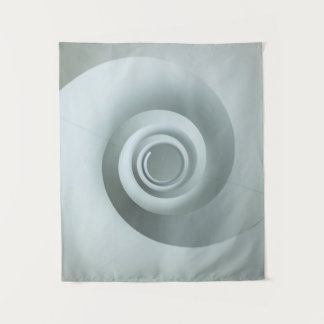 Tapete De Parede Ilustração branca espiral e cinza