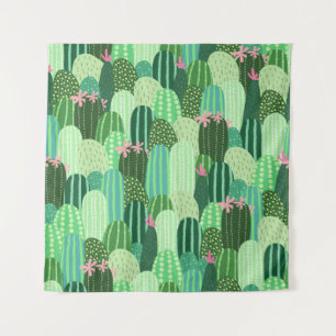 Tapete De Parede Ilustração Colorida De Padrão Sem Olhos De Cactus