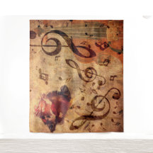 Ilustração com rosa e violino