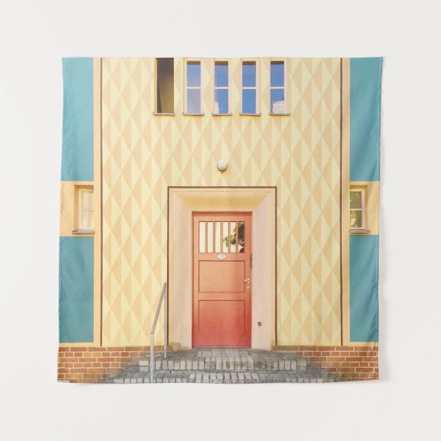 Tapete De Parede Ilustração da casa amarela (Frente)