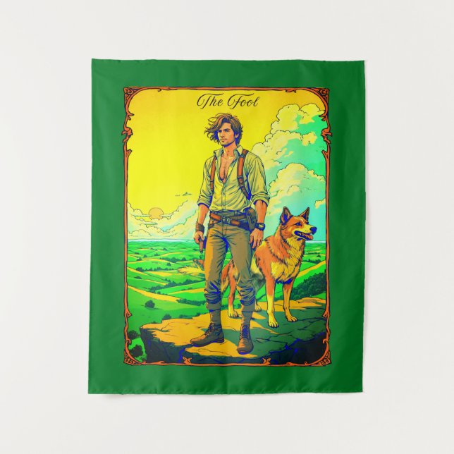 Tapete De Parede Ilustração da Placa Tarot, A Tolo (Frente)