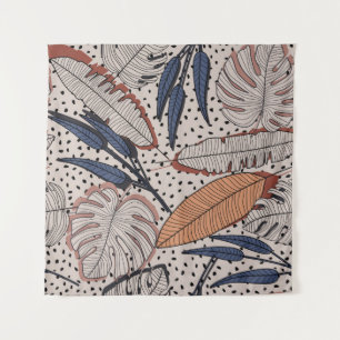 Tapete De Parede Ilustração da Vintagem de Tecidos Botânicos Tropic