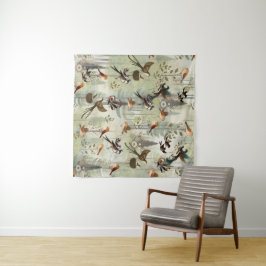 Tapete De Parede Ilustração de arte de aves simplistas do estilo mo