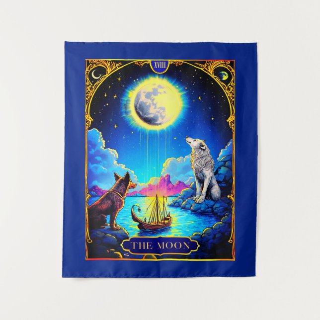 Tapete De Parede Ilustração de Carta de Tarot, A Lua (Frente)