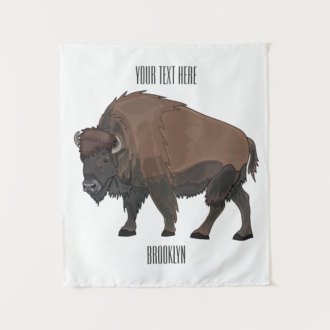 Tapete De Parede Ilustração de desenho animado Bison (Frente)