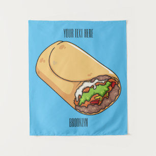 Tapete De Parede Ilustração de desenho animado burrito