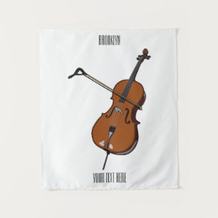 Tapete De Parede Ilustração de desenho animado Cello