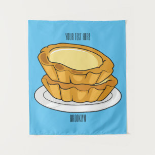 Tapete De Parede Ilustração de desenho animado com tarte de ovo