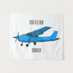 Tapete De Parede Ilustração de desenho animado de aeronaves de asa
