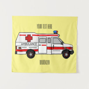 Tapete De Parede Ilustração de desenho animado de Ambulância