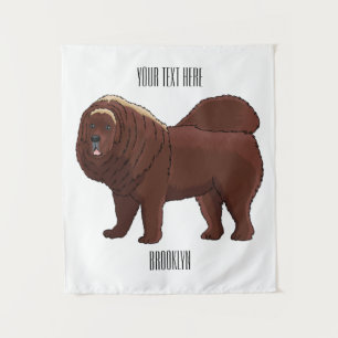 Tapete De Parede Ilustração de desenho animado de cão Mastiff Tibet