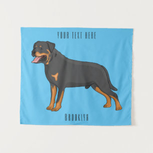 Tapete De Parede Ilustração de desenho animado de cão rottweiler