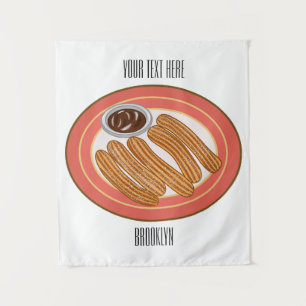 Tapete De Parede Ilustração de desenho animado de Churro