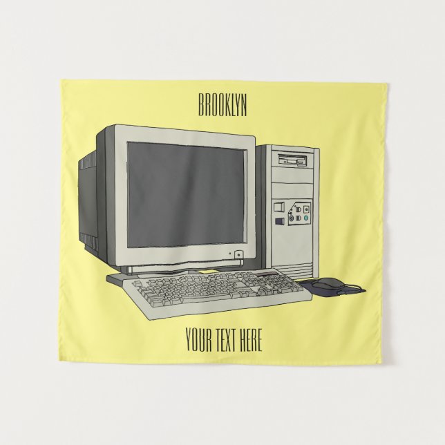 Tapete De Parede Ilustração de desenho animado de computador (Frente (Horizontal))