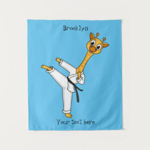 Tapete De Parede Ilustração de desenho animado de Kung Fu girafa