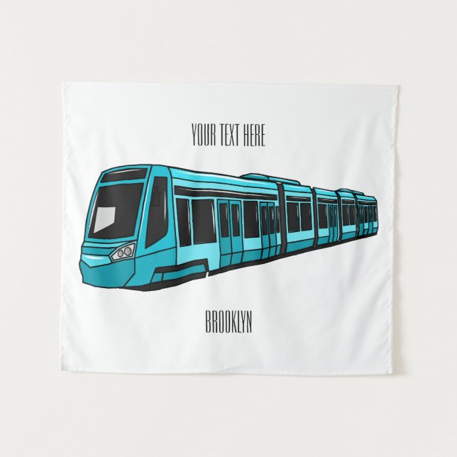 Tapete De Parede Ilustração de desenho animado de locomotiva elétri (Frente (Horizontal))