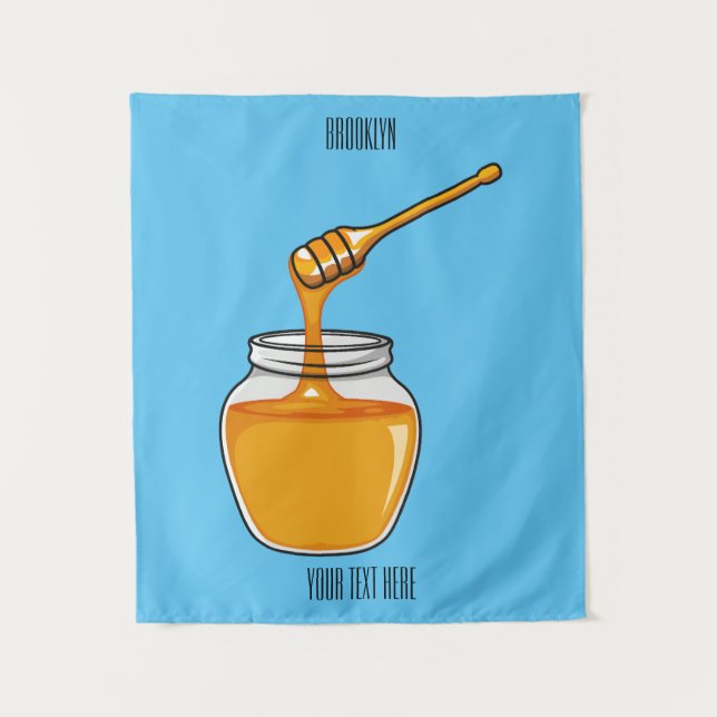 Tapete De Parede Ilustração de desenho animado de mel (Frente)