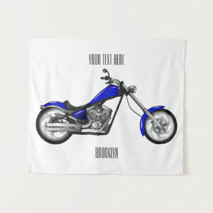 Tapete De Parede Ilustração de desenho animado de motocicleta Chopp