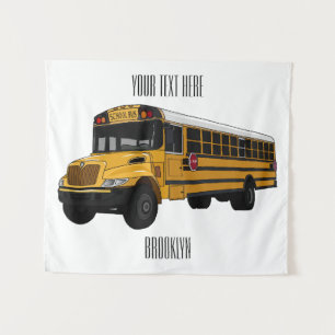 Tapete De Parede Ilustração de desenho animado de ônibus escolar