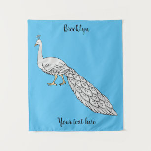 Tapete De Parede Ilustração de desenho animado de pássaro pavão bra