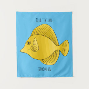 Tapete De Parede Ilustração de desenho animado de peixe dançado ama