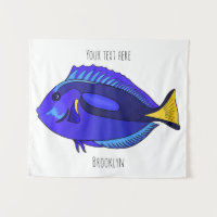 Ilustração de desenho animado de peixe marrom azul