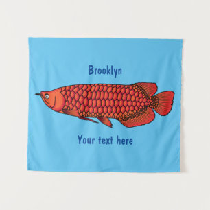 Tapete De Parede Ilustração de desenho animado de peixes da Arowana