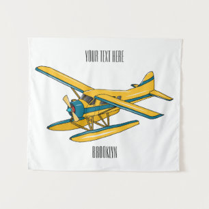 Tapete De Parede Ilustração de desenho animado de Seaplane