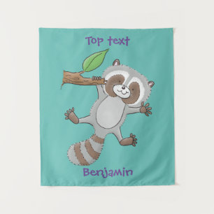 Tapete De Parede Ilustração de desenho animado de um bebê guaxinim