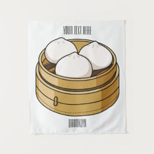 Tapete De Parede Ilustração de desenho animado Dim sum
