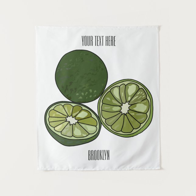 Tapete De Parede Ilustração de desenho animado do limão Kaffir (Frente)