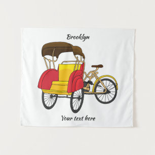 Tapete De Parede Ilustração de desenho animado do rickshaw Pedica