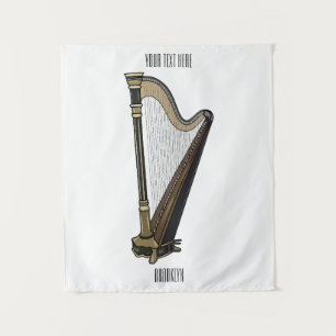 Tapete De Parede Ilustração de desenho animado Harp