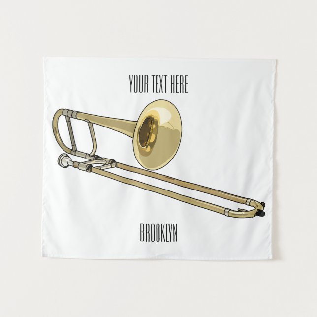 Tapete De Parede Ilustração de desenho animado Trombone (Frente (Horizontal))