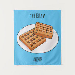 Tapete De Parede Ilustração de desenho animado Waffle
