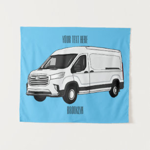 Tapete De Parede Ilustração de desenho de carrinha de entrega